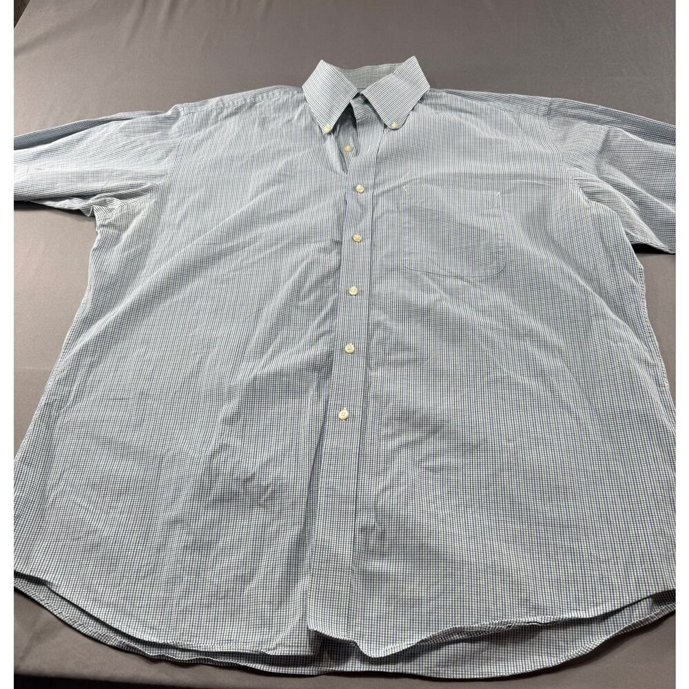 Tommy Hilfiger Men’s XL Blue green  Gingham Check Button Down Oxford Shirt